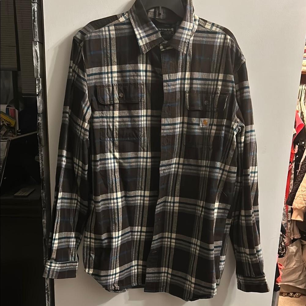 Carhartt Black and White Casual Button Down Shirt